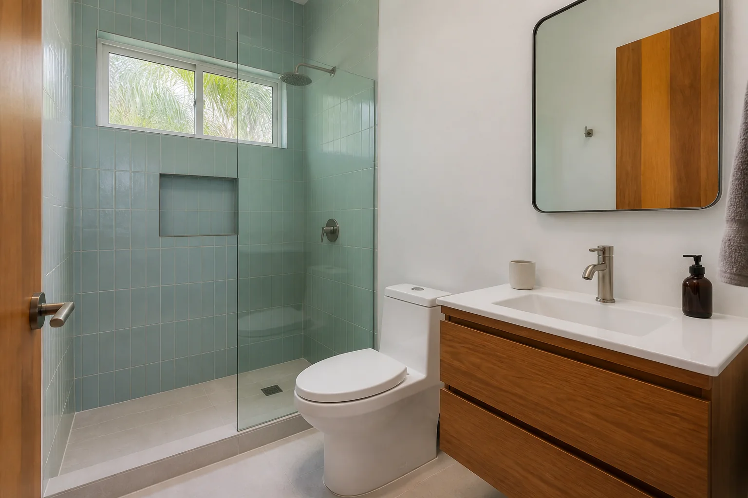 Baño contemporáneo completamente remodelado